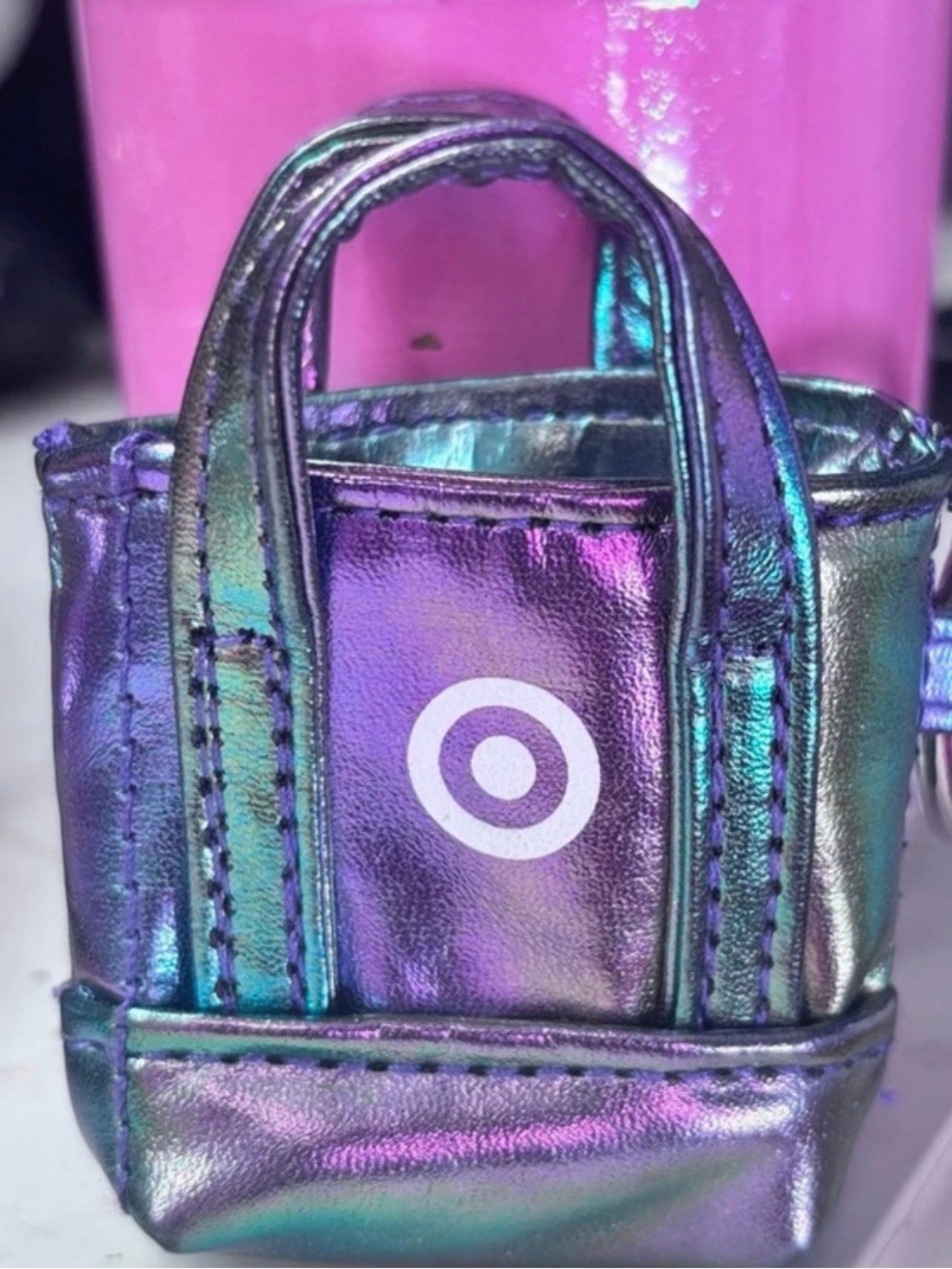 Target Iridescent Mini Bag - Purple & Green Holographic